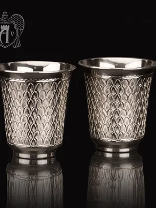 Серебряные стаканы «Елочка» без черни 2 шт