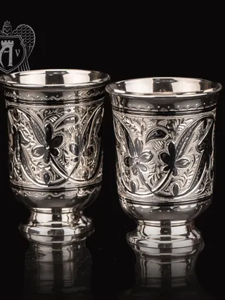 Серебряные стаканы «Вереск» 2 шт