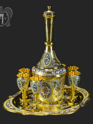 Серебряный коньячный сервиз «Царский»