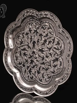 Серебряный поднос «Цветок»