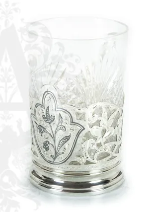 Серебряный подстаканник «Листик» 200  мл