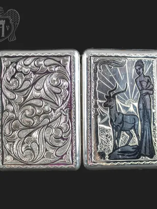 Серебряный портсигар «Ева»