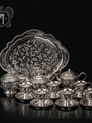 Серебряный сервиз чайный «Кардинал»