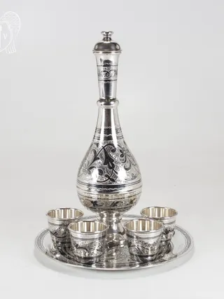 Серебряный сервиз для водки «Боярский»