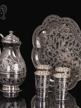 Серебряный сервиз для воды «Райский сад»