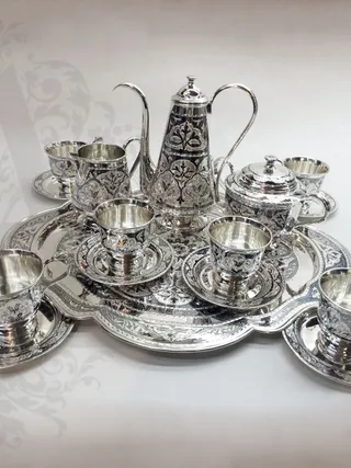 Серебряный сервиз кофейный  «Миледи» 16 предметов
