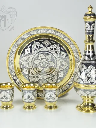 Серебряный сервиз «Шах» с позолотой