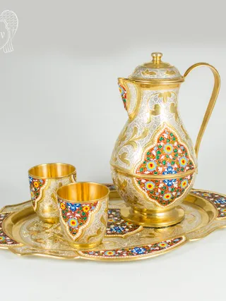 Серебряный сервиз «Торжество» с позолотой и эмалью