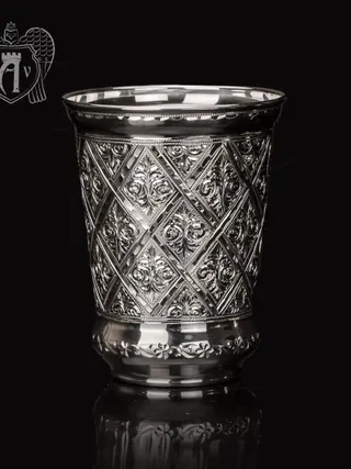 Серебряный стакан «Сапфир» без крышки из чистого серебра 999 пробы