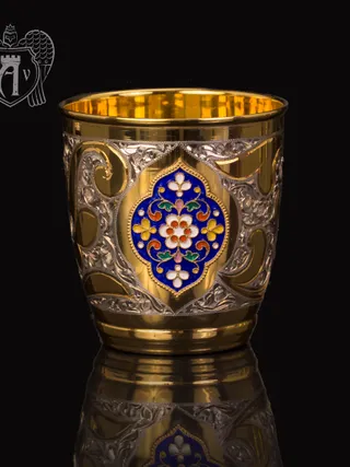 Серебряный стакан «Теодор» с золочением и эмалью