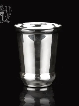 Серебряный стакан «Здоровье» + без крышки из чистого серебра 999 пробы