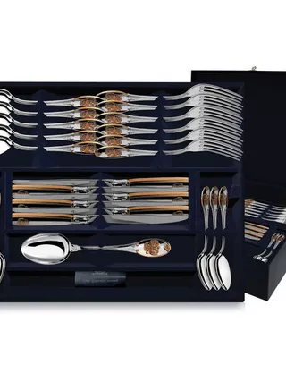Серебряный столовый набор «Единство» с позолотой 24 предмета