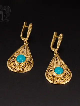 Серьги кубачинские «Арабеска»