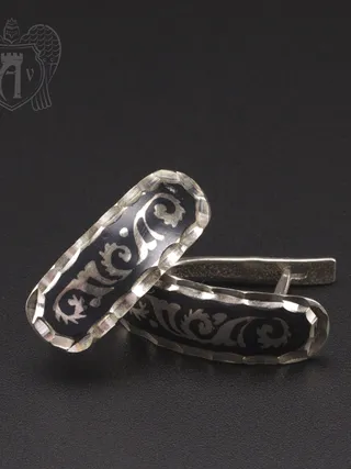 Серьги кубачинские с чернью «Грация»