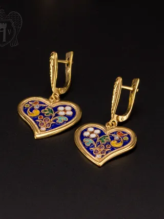 Серьги кубачинские «Сердечки»