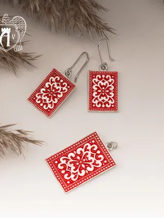 Серьги с подвеской из серебра с холодной эмалью: Ледяное прикосновение