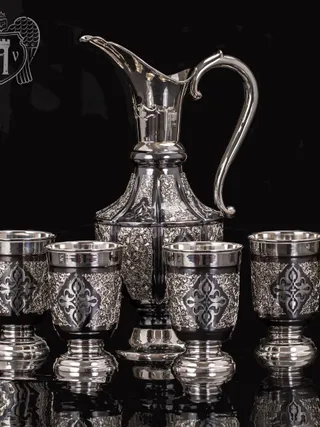 Сервиз для вина и сока из серебра «Далила»