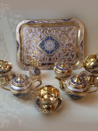 Сервиз серебряный чайный «Кубачи»