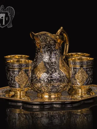 Сервиз серебряный «Тадж Махал»с золочением