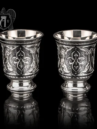 Стаканы из серебра «Лора» набор 2 шт