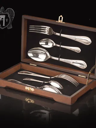 Столовый набор из серебра 925 пробы 2 персоны «Элегант» 4 предмета