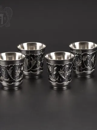 Стопки из серебра комплект из 4 шт «Квартет»