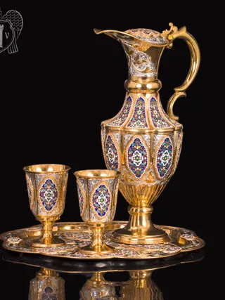 Винный сервиз «Бухарест» с горячей эмалью