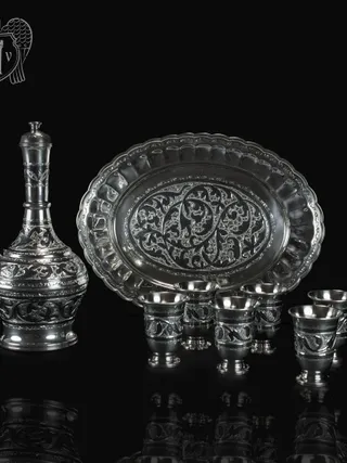 Водочный сервиз серебряный «Барин»