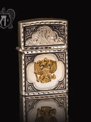 Зажигалка из серебра  «Держава»