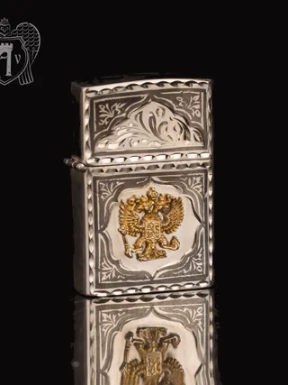Зажигалка из серебра  «Россия»
