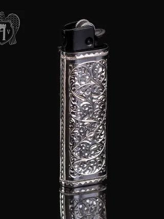 Зажигалка серебряная «Барон»