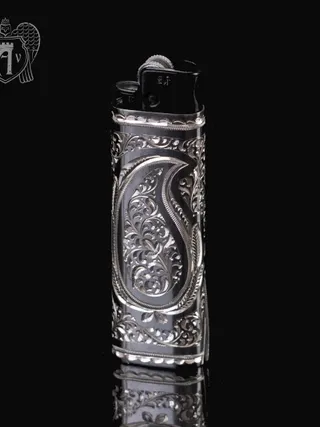 Зажигалка серебряная «Пламя»