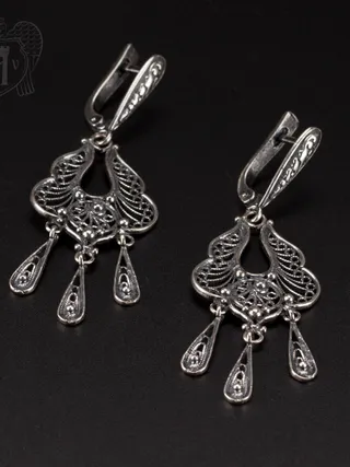 Серьги кубачинские с чернью «Клавдия»