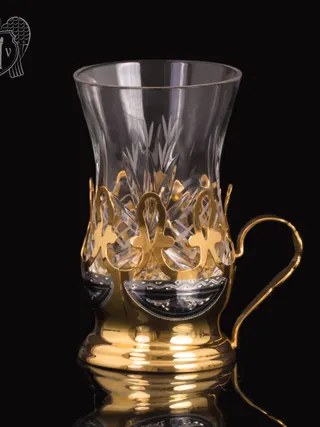 Подстаканник серебряный «Восточный» с золочением