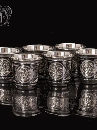 Стопки серебряные «Гелиос» набор 6 шт