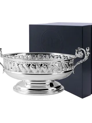 Серебряная ваза овальная «Виноград»