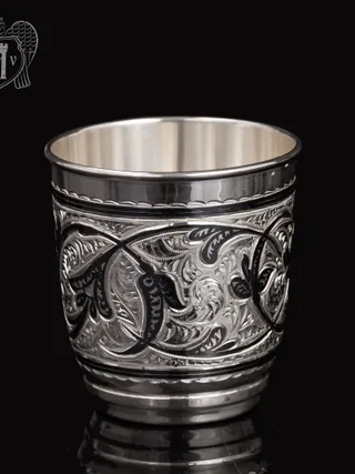 а. Стакан из серебра 925 пробы  «Кубачинский мотив»