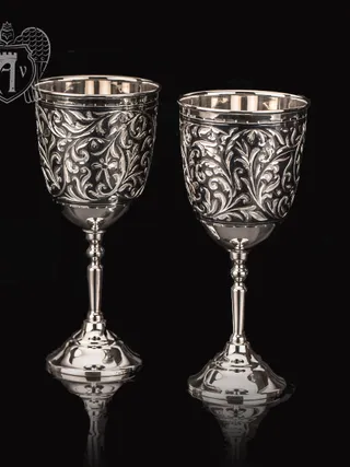 Бокалы из серебра «Жасмин» 2 шт