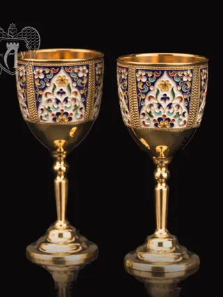 Бокалы серебряные «Легенда» с золочением