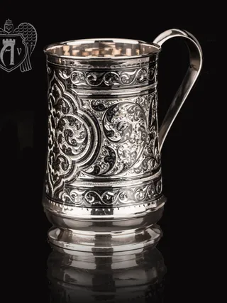 Большая кружка из серебра для напитков  «Олаф»