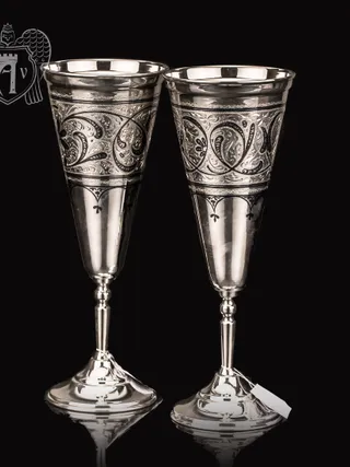 Большие бокалы из  серебра  «Колосс» 2 шт