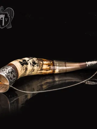 Большой рог для вина серебряный «Этнос»