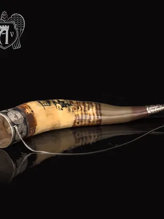 Большой рог для вина серебряный «Кубачи»