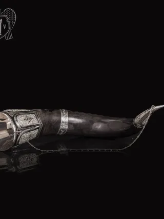 Большой рог для вина серебряный «Кунак»