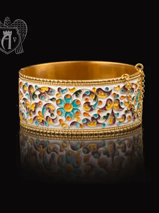 Браслет из серебра «Алита» с позолотой и эмалью