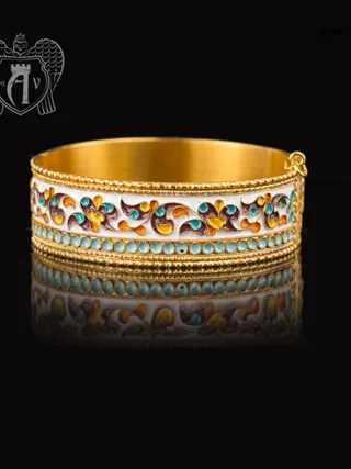 Браслет из серебра «Аннет» с позолотой и эмалью