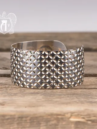 Браслет из серебра кубачинский «Модерн» с уникальным узором и теплотой ручной работы 21099