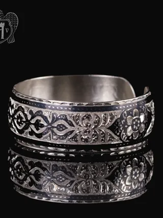 Браслет из серебра кубачинский «Морозный узор»