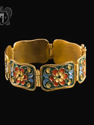 Браслет из серебра «Нефертити» с позолотой