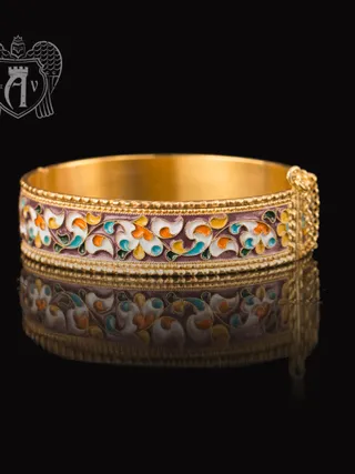 Браслет из серебра «Радуга» с позолотой и эмалью